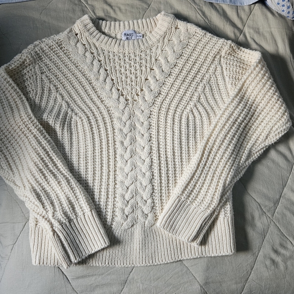 PRINCESS POLLY Kynlee cable knit sweater cream Coastal Small/Medium - Picture 4 of 9